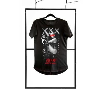 T-shirt men black S fashion